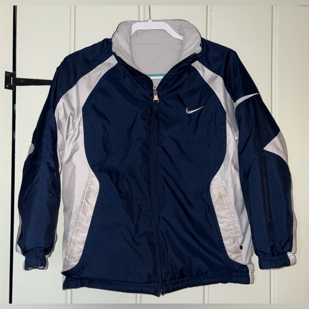 Juniors Nike Reversible Blue and Gray Puffer Jacket size M